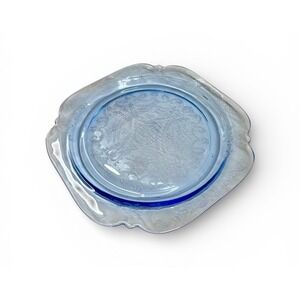 4 VINTAGE INDIANA DEPRESSION GLASS RECOLLECTION MADRID
BLUE PLATE FEDERAL 10"